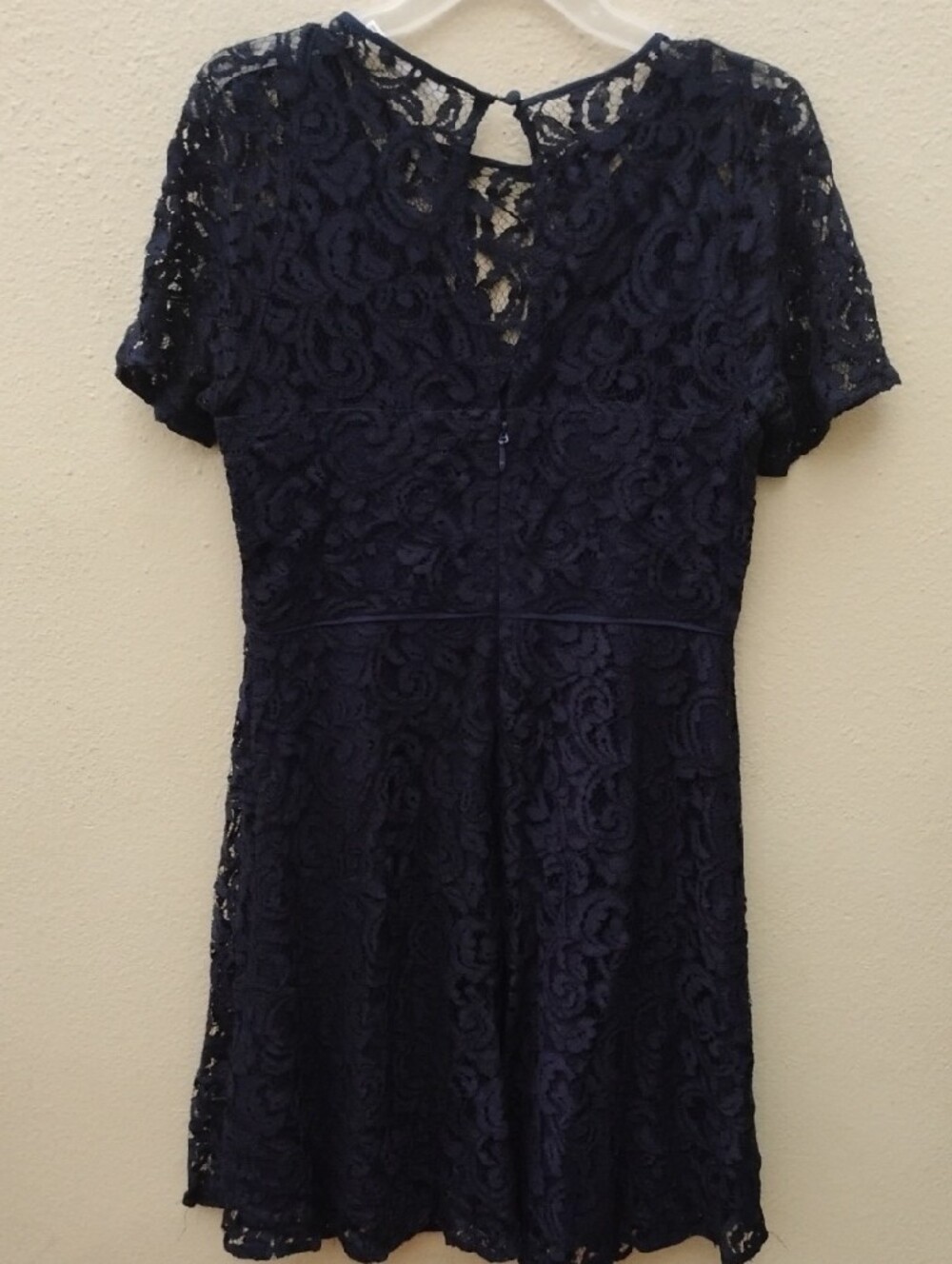 eva mendes for New York & Company Navy Lace Fit-and-Flare Dress - Picture 5 of 5